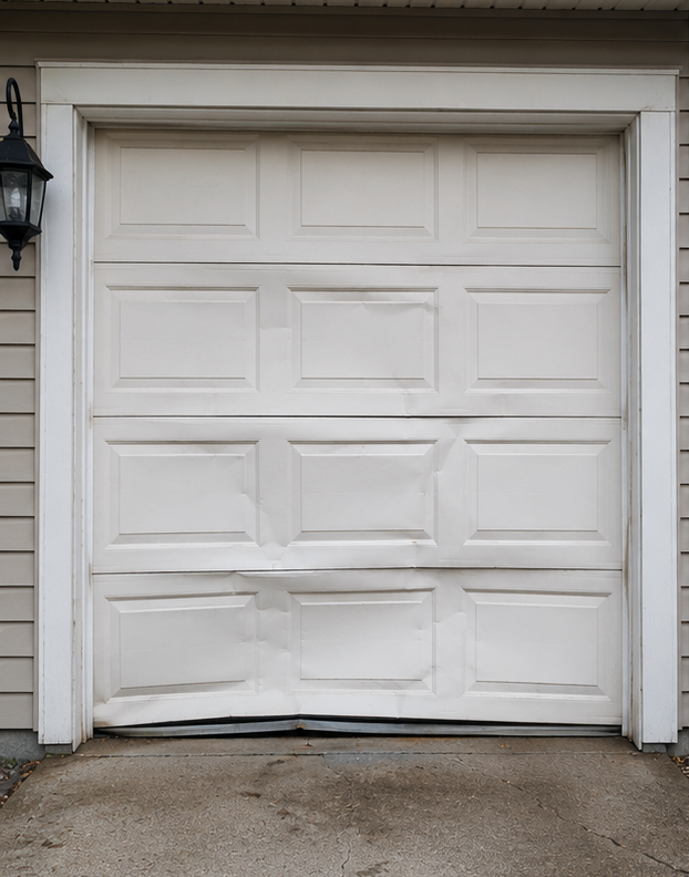 Urgent garage door cable repair performed by a Denton technician