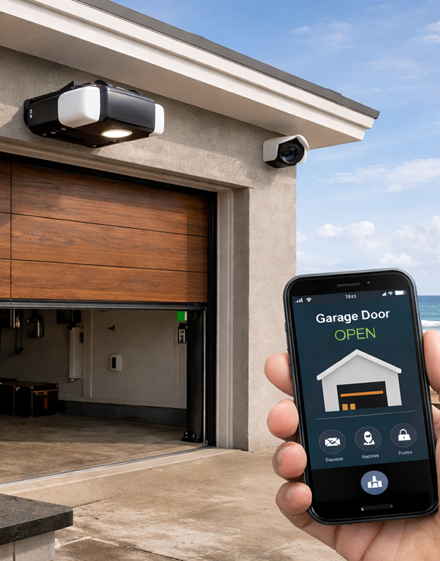 Smart garage door opener with wireless controls
