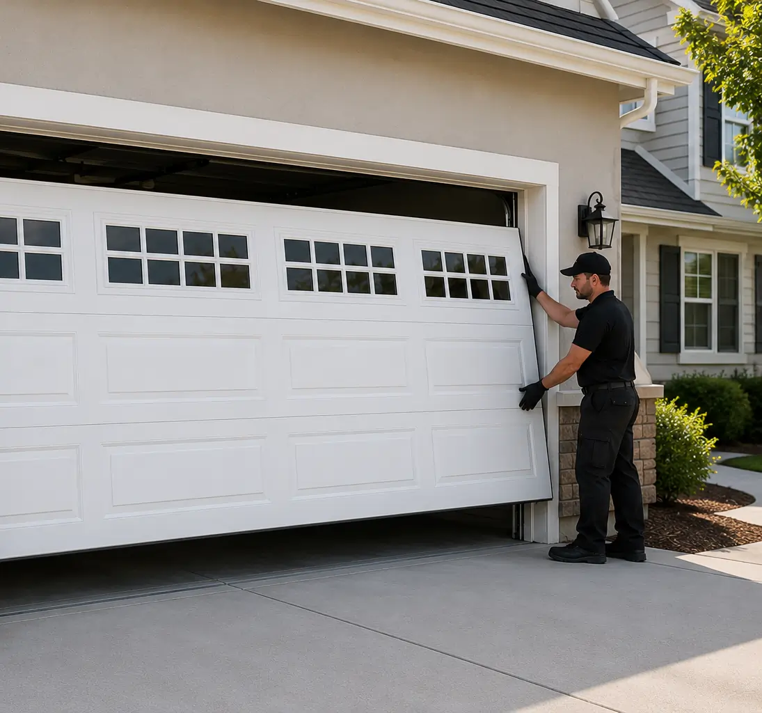 Residential garage door installation by professional technicians