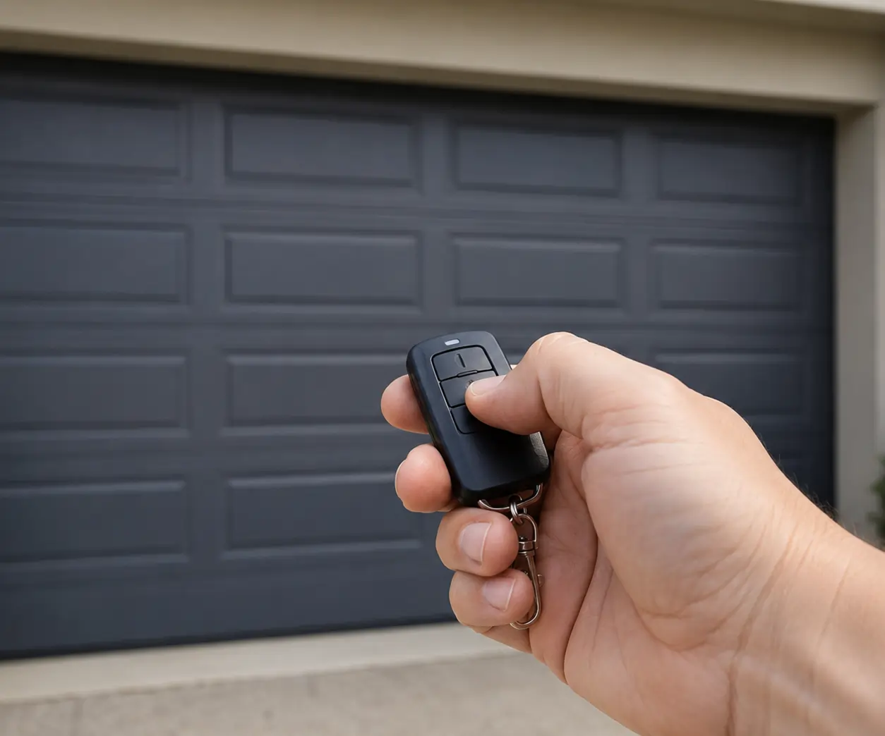 Modern insulated garage door with custom design